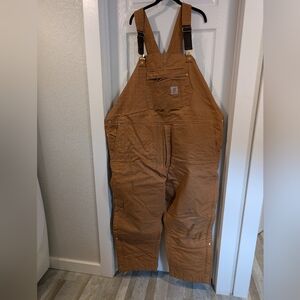 Carhartt Brown Loose Fit Insulated Bibs/Overalls
